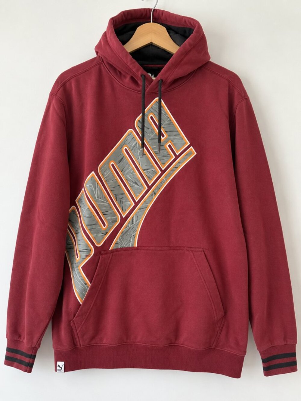 PUMA Graphic Pullover Hoodie Men’s XXL Burgundy Maroon